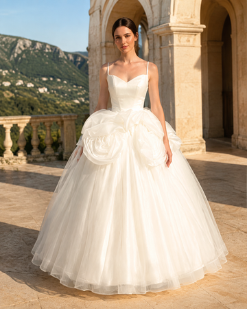 MANT Sweetheart Rosette Hip Ball Gown Wedding Dress
