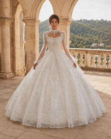 MANT Embellished Sweetheart Cape-Style Ball Gown Wedding Dress