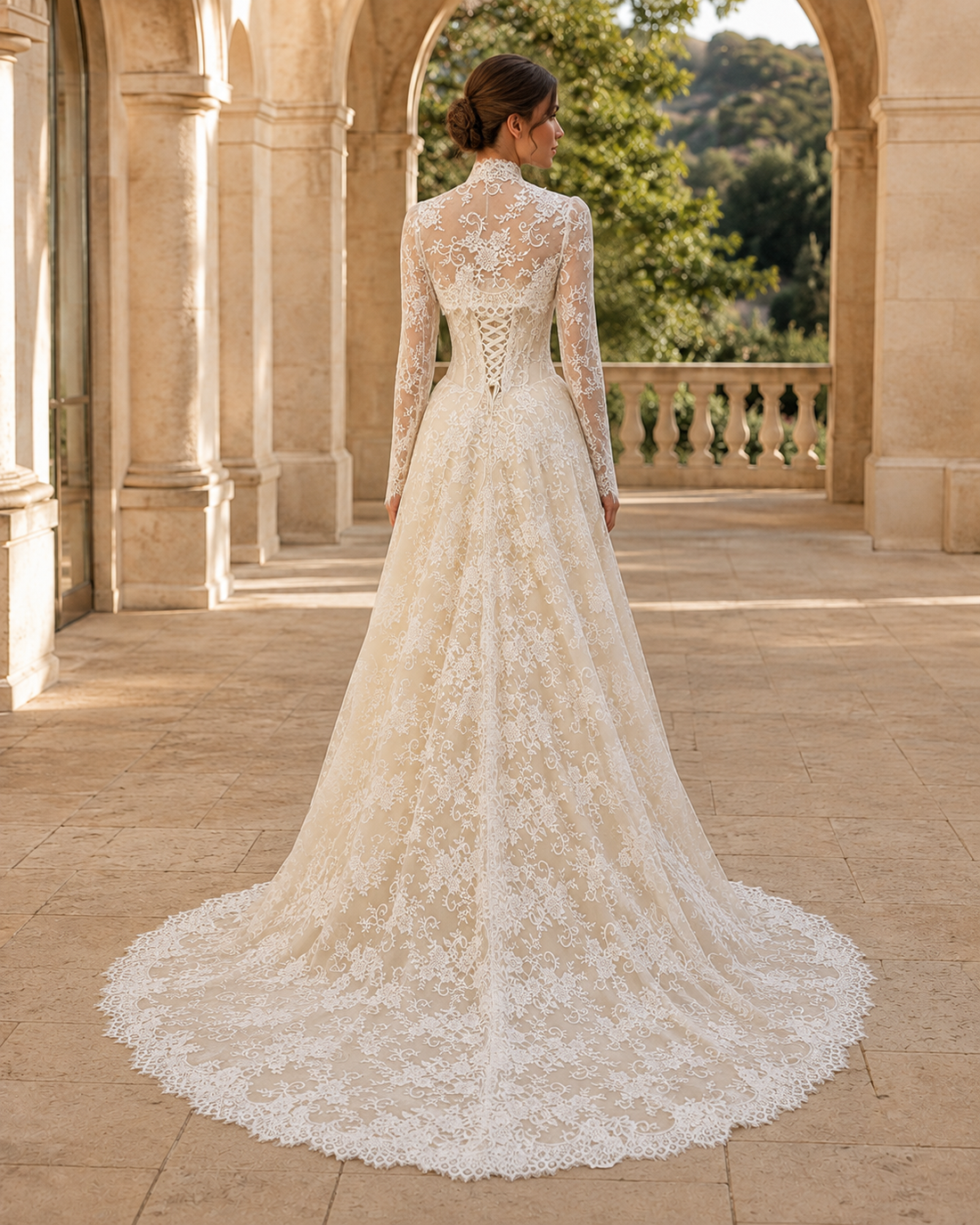 MANT Sweetheart Bow-Detail Lace A-Line Wedding Dress