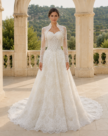 MANT Sweetheart Ornate Lace A-Line Wedding Dress