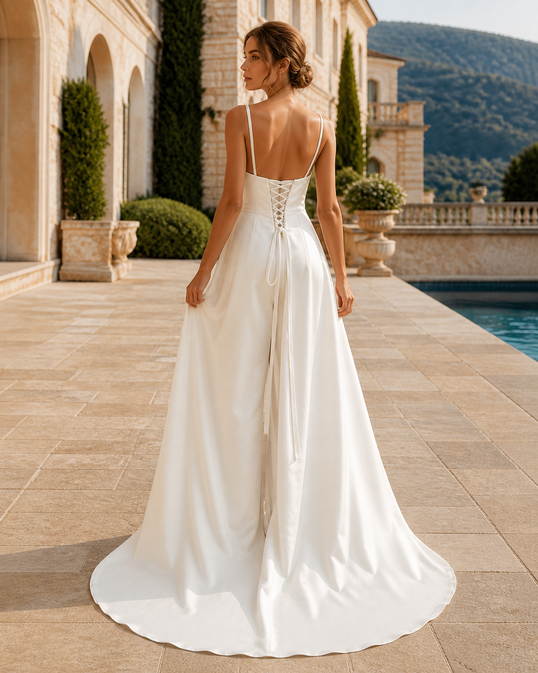 MANT Plunging V-Neck A-Line Wedding Dress