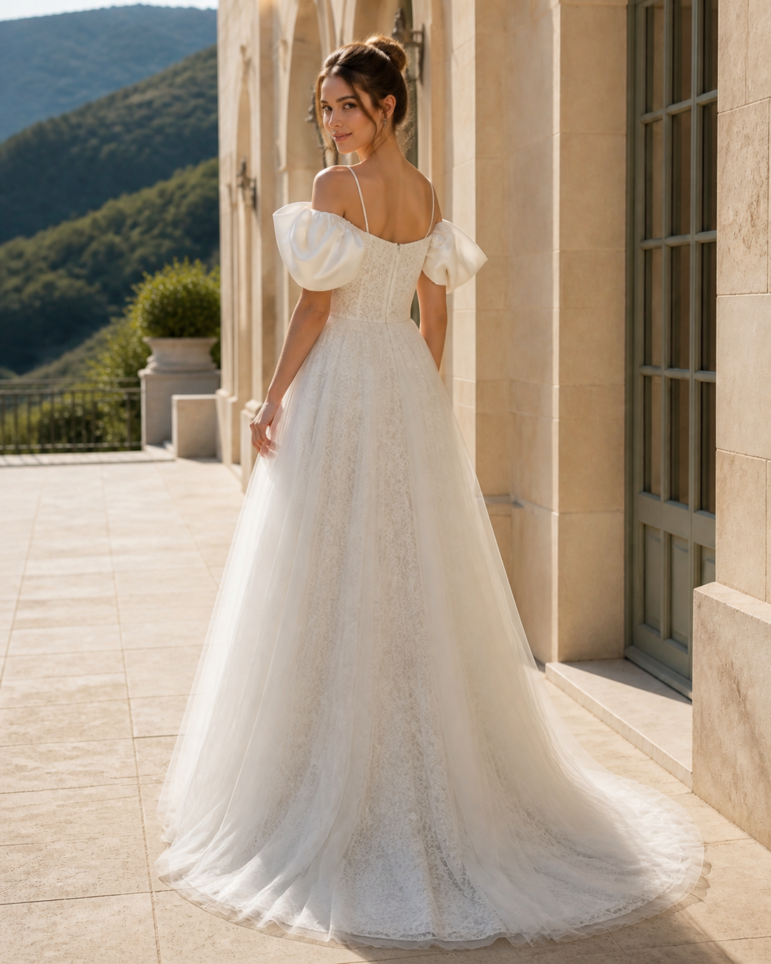 MANT Oversized Bow Off-Shoulder A-Line Wedding Dress