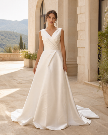 MANT Surplice V-Neck A-Line Wedding Dress