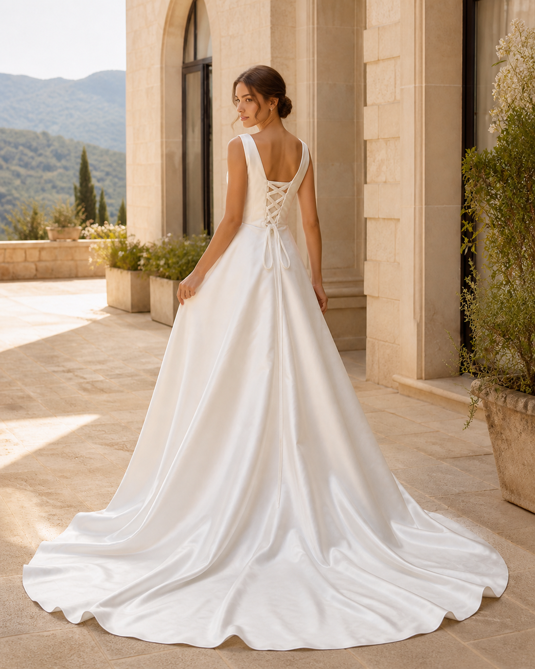MANT Surplice V-Neck A-Line Wedding Dress