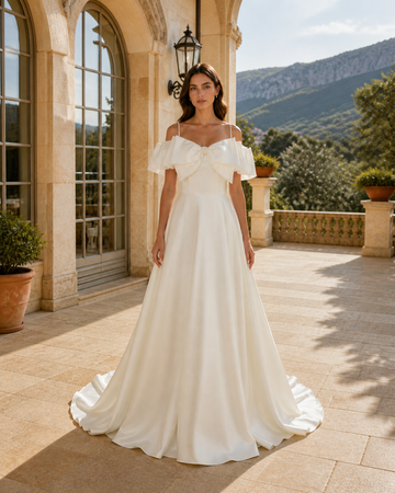 MANT Ruffle Off-Shoulder A-Line Wedding Dress