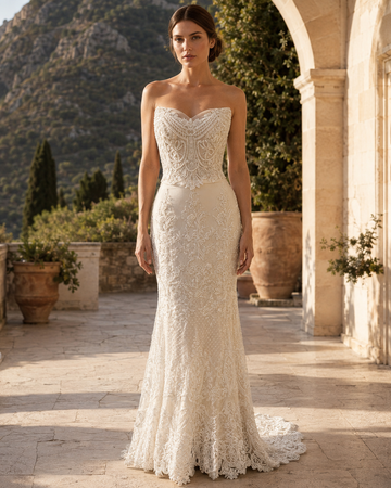 MANT Sweetheart Ornate Lace Mermaid Wedding Dress