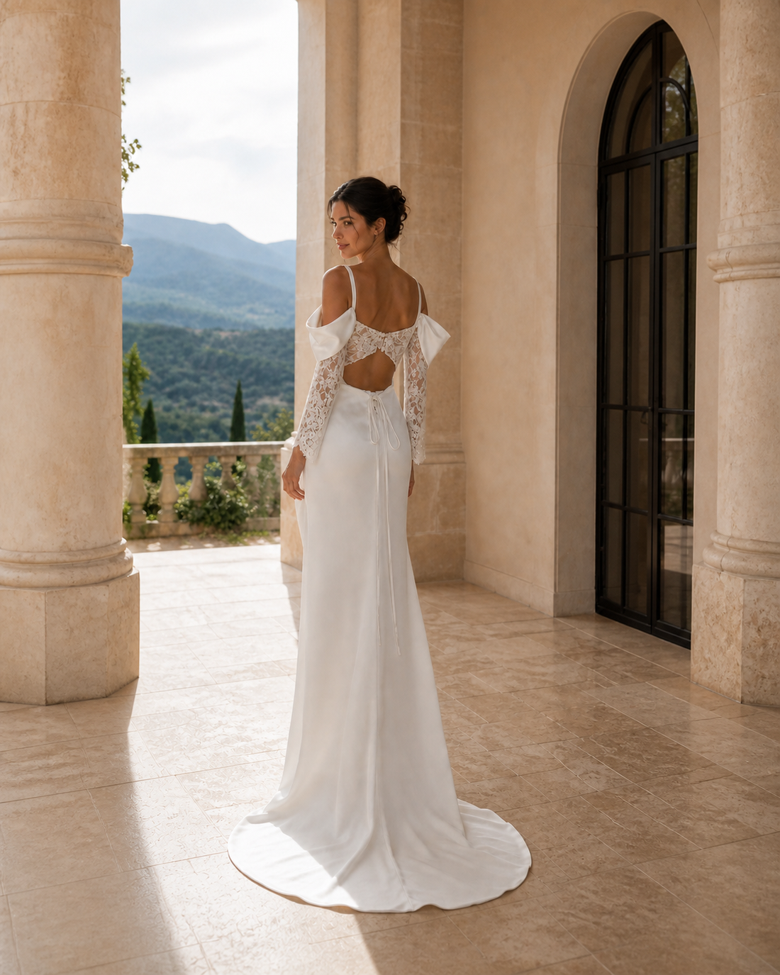 MANT Bateau Long-Sleeve Mermaid Wedding Dress