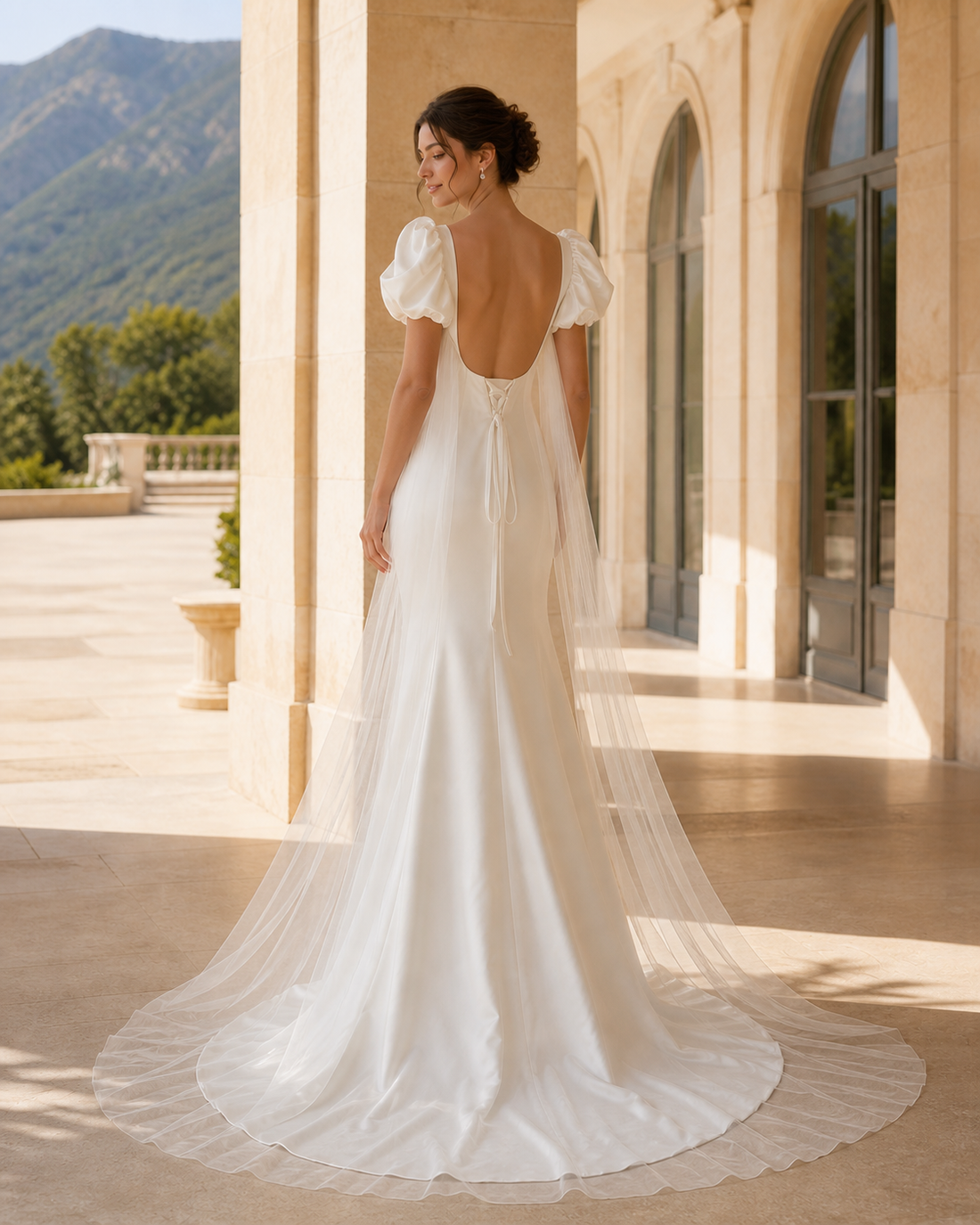 MANT Sweetheart Puff-Sleeve Mermaid Wedding Dress