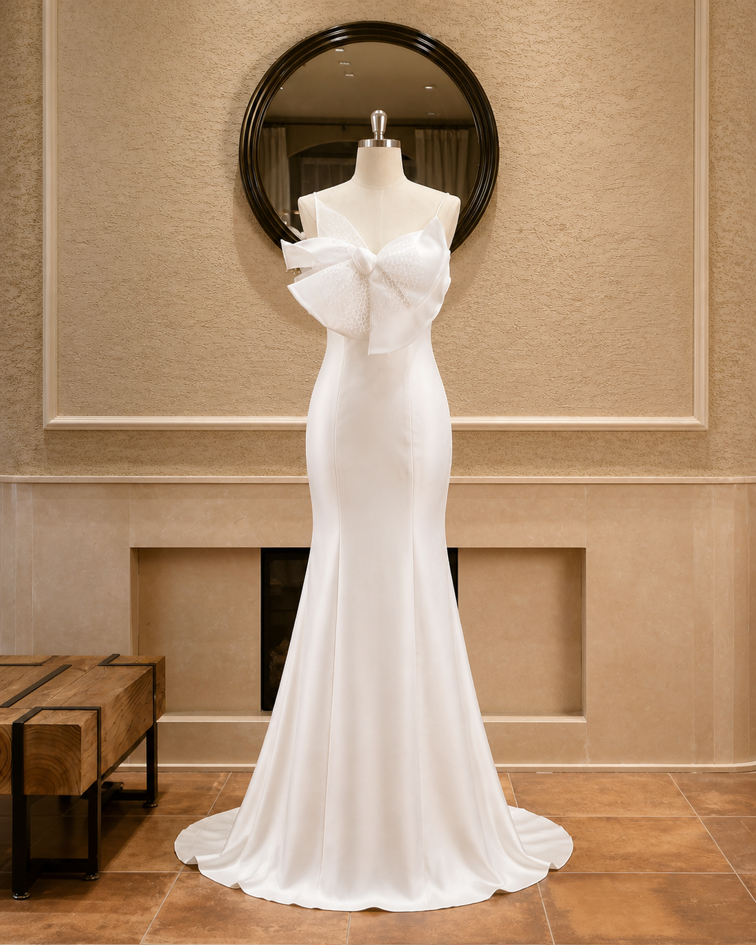 MANT Asymmetric Bow-Bodice Mermaid Wedding Dress