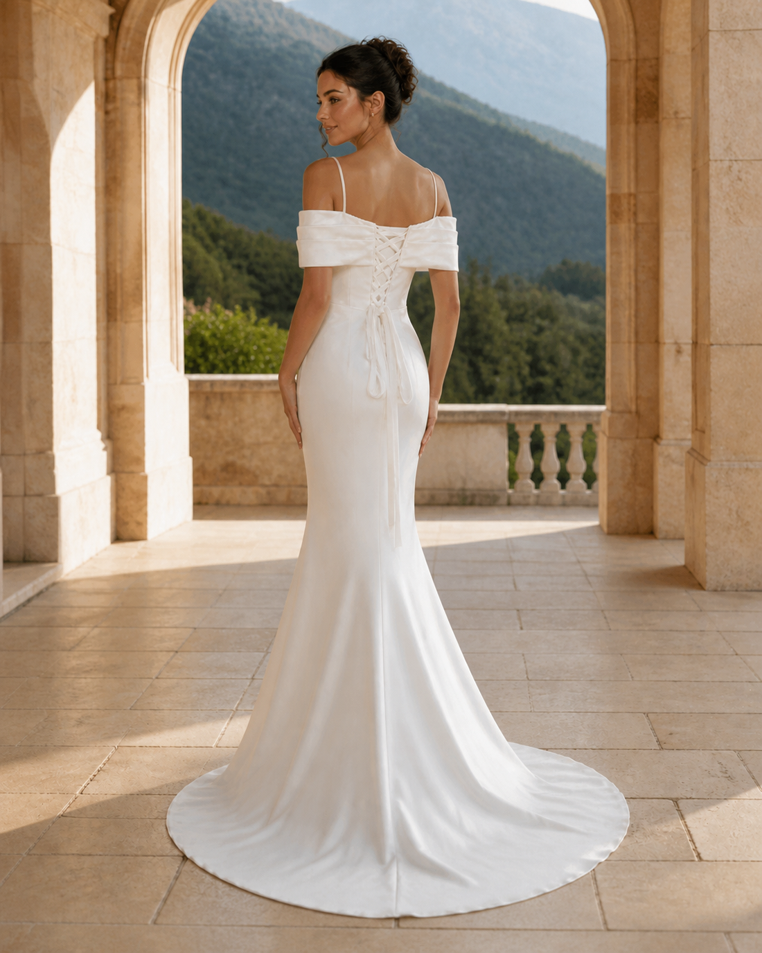 MANT Oversized Bow Off-Shoulder Mermaid Wedding Dress