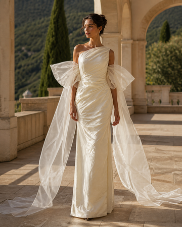 MANT Sheer Overskirt Mermaid Wedding Dress