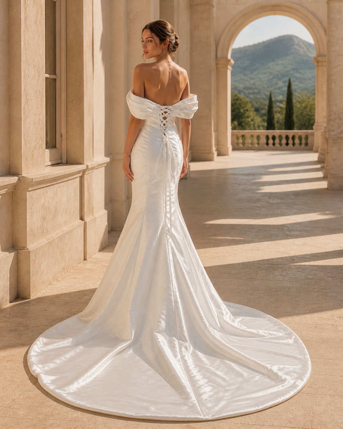 MANT One-Shoulder Ruched Mermaid Wedding Dress