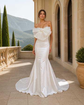 MANT Statement Bow-Bodice Mermaid Wedding Dress