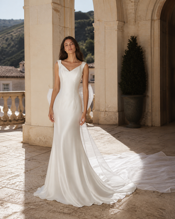 MANT Asymmetric Sculptural Mermaid Wedding Dress
