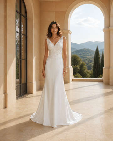 MANT V-Neck Sleeveless Mermaid Wedding Dress