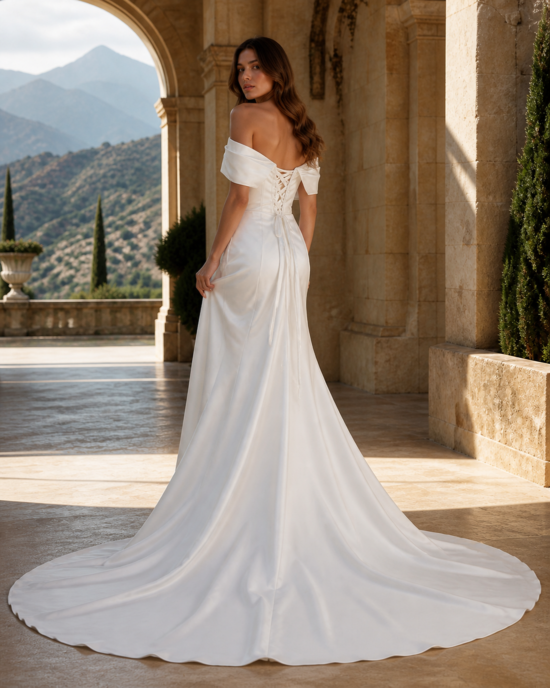 MANT One-Shoulder Front-Slit Mermaid Wedding Dress