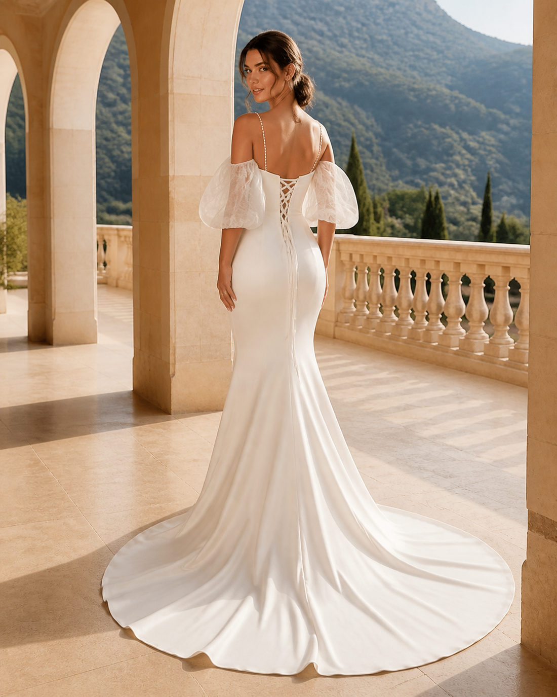 MANT Sweetheart Puff-Sleeve Mermaid Wedding Dress