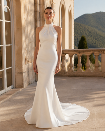 MANT Halter Open-Back Mermaid Wedding Dress