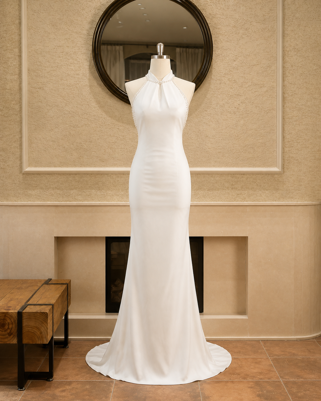 MANT Halter Open-Back Mermaid Wedding Dress