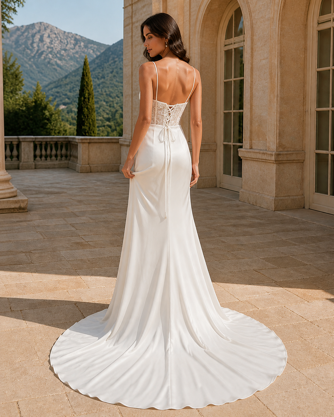MANT Strapless Sheer-Look Corset Mermaid Wedding Dress