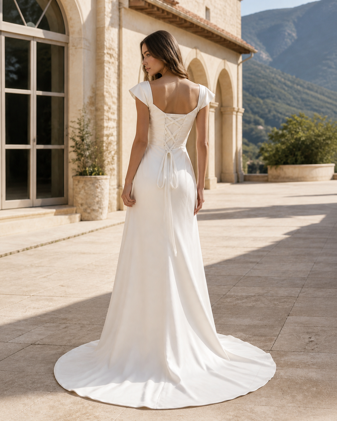 MANT Asymmetric Folded Mermaid Wedding Dress
