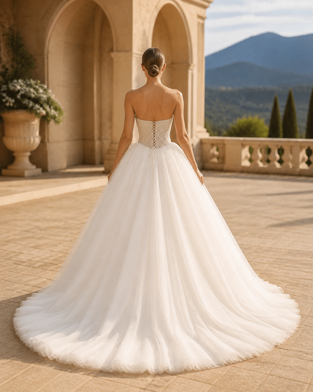 MANT Sweetheart Neckline Textured Corset Ball Gown Wedding Dress